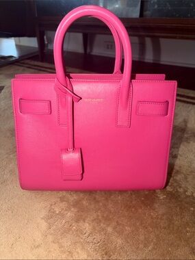 Saint Laurent Hot Pink Mini Sac de Jour Leather Tote - Available until May 8 !!